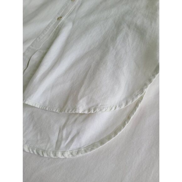 Sandrine Rose Denim Button Up Shirt Women's Medium White Long Sleeve 100% Cotton - Picture 5 of 10